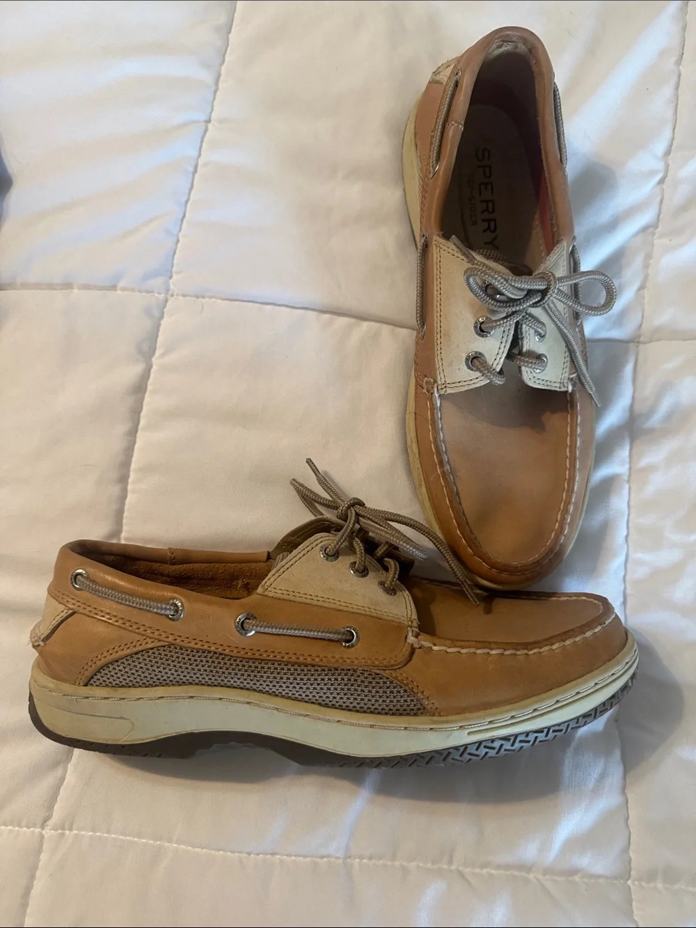 Sperry Men’s Brown and Beige Leather Boat Shoes